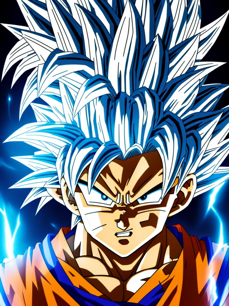 Goku anime face from dragon Ball super only outline
