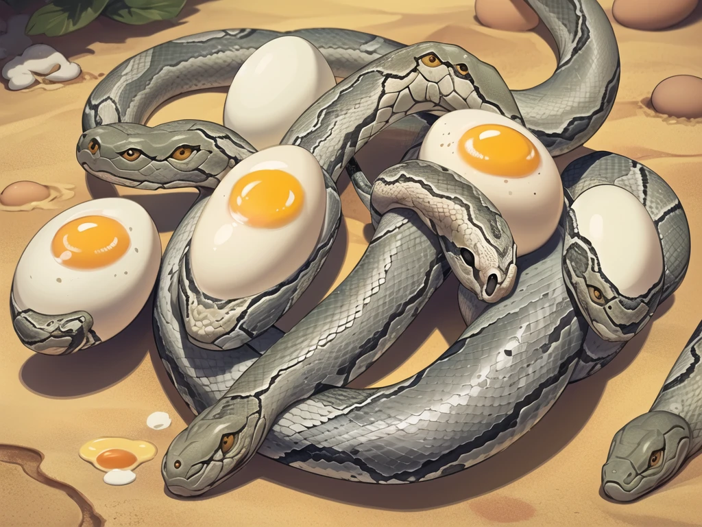 (Snake and eggs:1.6),
(In the desert:1.2),(full_shot:1.6), (ระเบิดไฟ:1.2) ,
