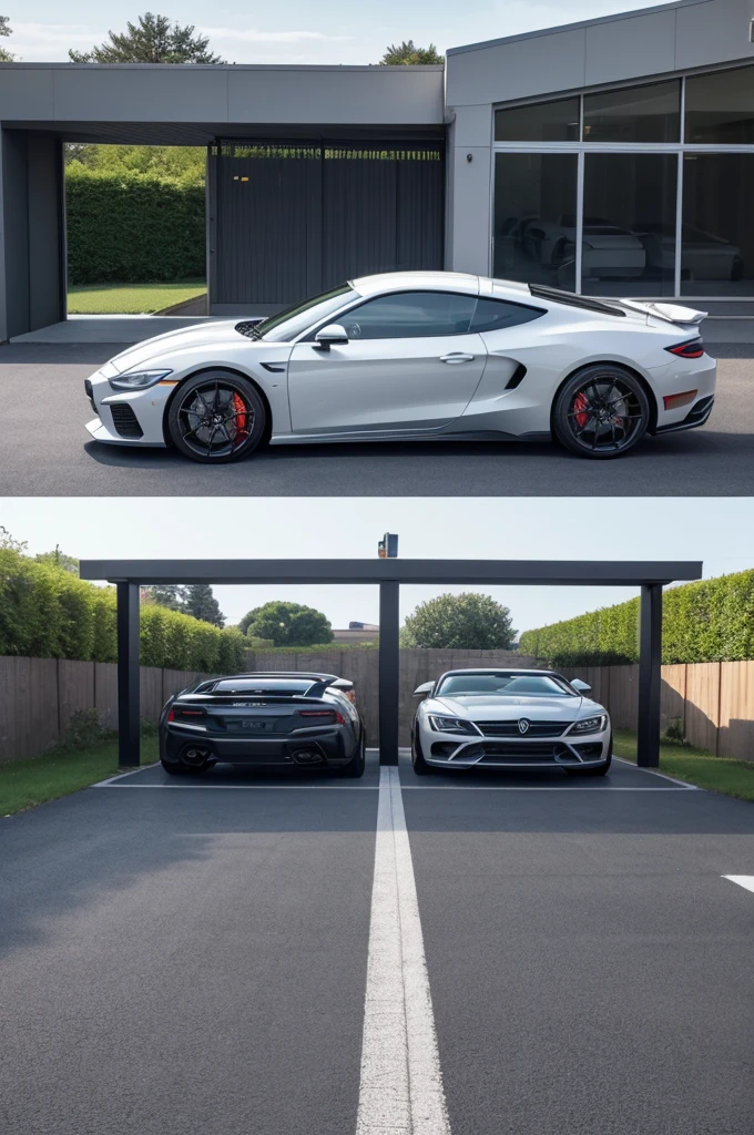 A home parking space that can accommodate two X5-class cars