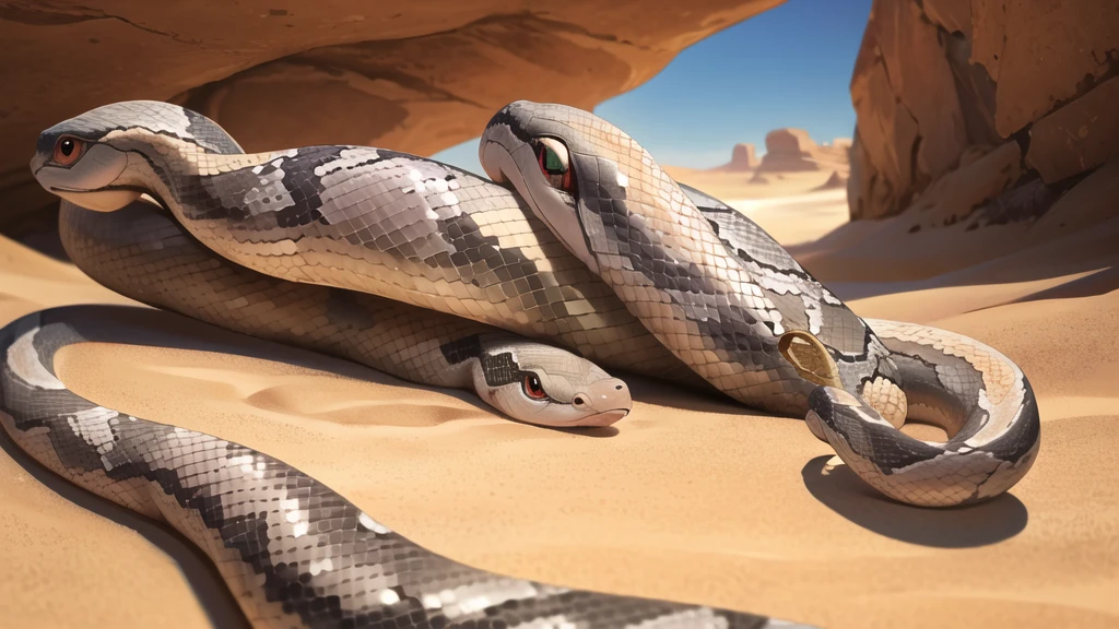 (Snake :1.3), (In the desert:1.2)