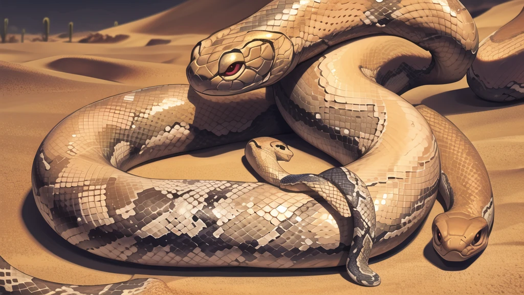 (Snake :1.3), (In the desert:1.2)