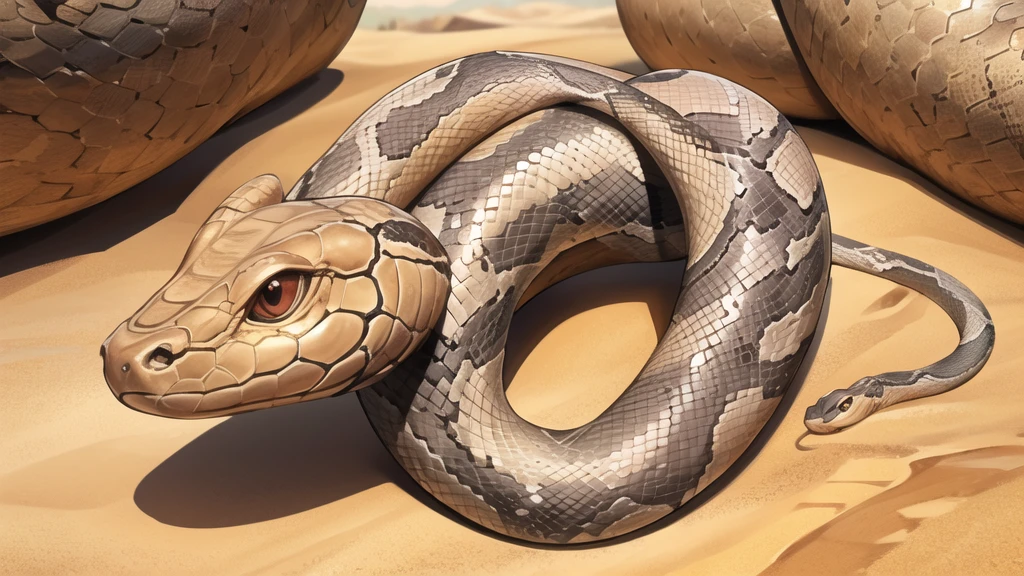 (Snake :1.3), (In the desert:1.2)