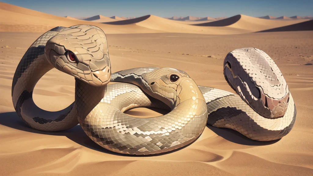 (Snake :1.3), (In the desert:1.2)