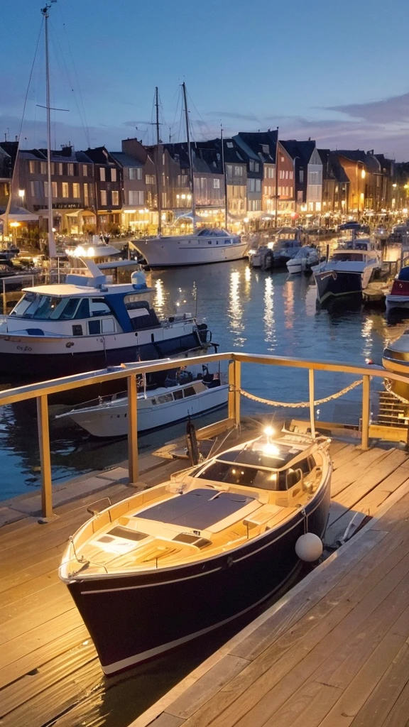 Nateau de peche en mer rentre le soir au port. Quelques mouettes suivent le bateau