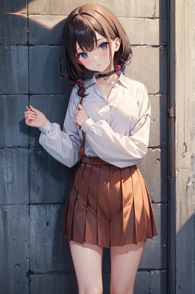 (masterpiece:1.1), (Highest quality:1.1), One girl, Lock, Against the wall, prison, Prisoner服、nsfw,Prisoner,crazy,(Lockで繋がれる)、sinner