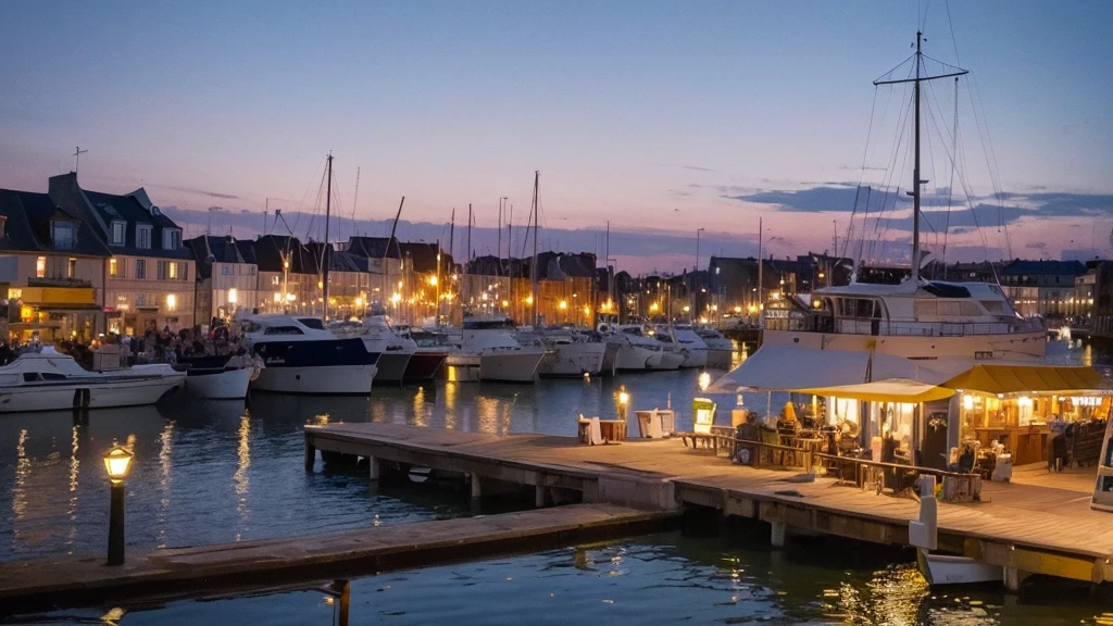 Nateau de peche en mer rentre le soir au port. Quelques mouettes suivent le bateau