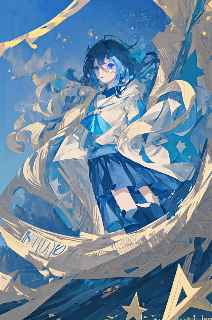 A flag,Blue undertone,There are ten stars on it