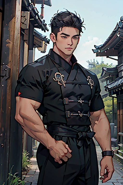 (8k, RAW photo, best quality, masterpiece:1.2), (real group of  compact muscular modern samurai likemale super mercenary elite yuong Japane men guys males