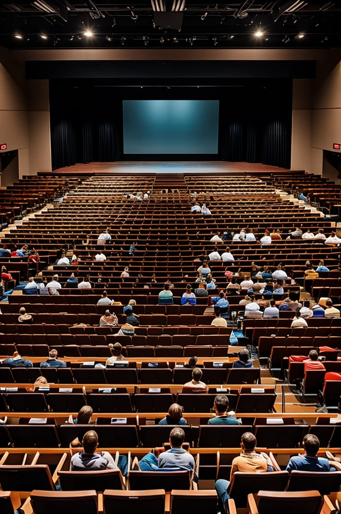 An auditorium full of people