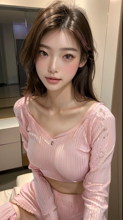 ((masterpiece,Highest quality,8K quality)),(Pink underwear:1.3),Close-up of a slender, beautiful woman, Gorgeous Young Japanese Woman, Pale pink, Good young girl,(Large Breasts:1.4) Attractive neck, sakimi chan, pastel, Shot with Canon EOS 5D, Smooth pink skin, Shot with Canon EOS 5D mark iv