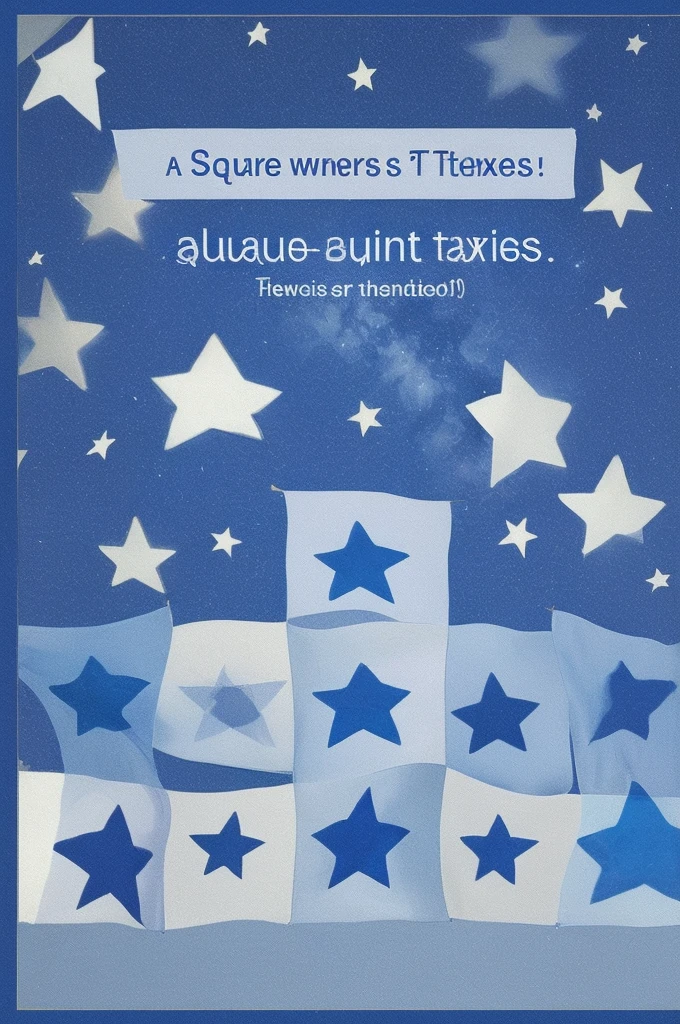 A square banner with a blue background,There are ten stars that are exactly the same,