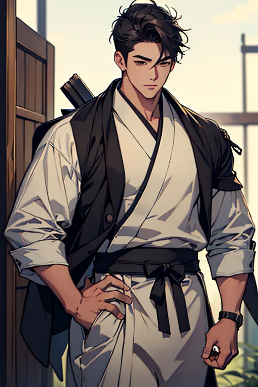 (absurdres, highres, ultra detailed), groups of young Japanese males, handsome, tall quite compactly muscular guy, very short hair (8k, RAW photo, best quality, masterpiece:1.2), (real group of compact muscular modern samurai likemale super mercenary elite yuong Japanese men guys males very Japanese settings