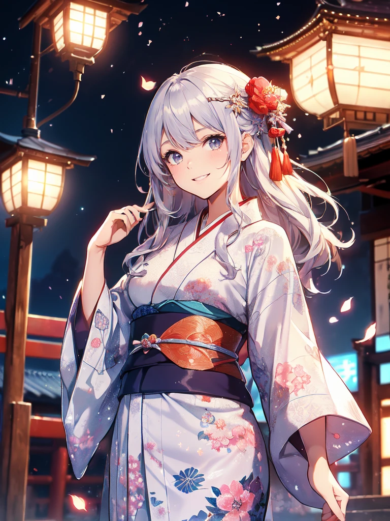最high quality、1 woman beautiful、(( cowboy shot ))((Summer Yukata))'((Japanese_yukata))、beautiful瞳、tears、、beautiful装飾、Hairpin、、Kyoto Gion Festival、Kyoto at Night、Star World、Summer Nights in Japan、Milky Way Galaxy、最high quality , fractal beautiful、shrine、torii ((Laugh beautifully、))、beautiful顔、Japanese Festivals、、 beautiful輝き,High-definition depiction, Realistic, 8K, Unity, beautiful、Iridescent、、 light smile, Beautifully and vividly drawn, , beautiful beautiful透き通る肌、輝くbeautiful装飾の魔法、、、beautiful短冊、🎋, beautiful、 Romanticism,, Bamboo leaf、bamboo, ,smile,,image quality、masterpiece、beautiful顔、Super beautiful woman((12 years old、Beautiful long ironed hair、Silver Hair、height: 165cm。、Esbian、、high quality、、Visual Arts、最high quality、1 woman , 、light、Beautiful radiance,High-definition depiction, Realistic, 8K, Unity, , light smile, Beautifully and vividly drawn, Beautiful, beautiful, clear , Romanticism,Cowboy Shot: 最high quality