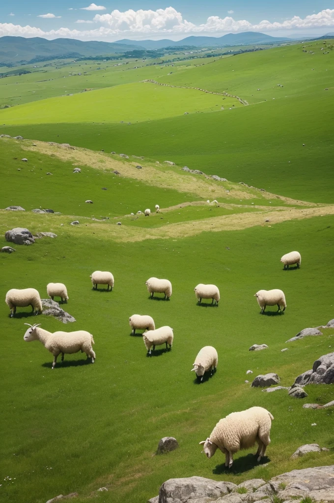 imagine "Jesus leaving 99 sheep in a green field to look for the lost sheep on a rocky hill"