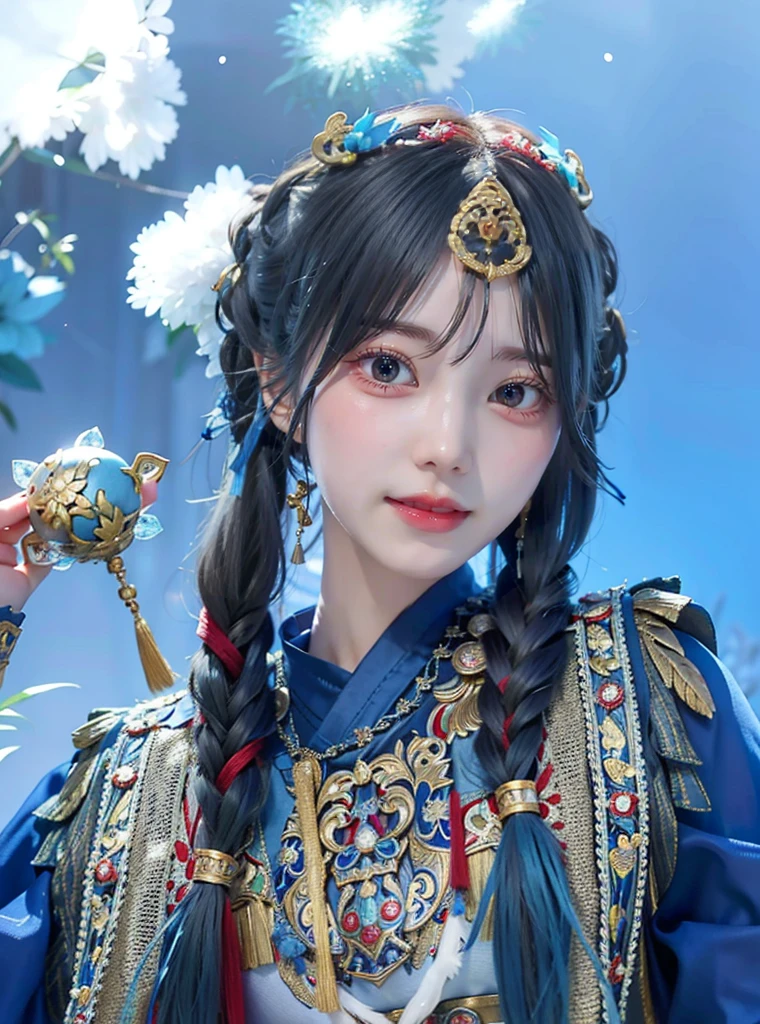 Allard woman in blue dress,A bird in his hand, Aesthetic!!!!!! female elf, Traditional beauty, a young woman as genghis khan, Palace , A girl in Hanfu, 8K)), kanliu666, ulzzangs, Chinese girl, a beautiful fantasy empress, dilraba dilmurat, traditional garb
