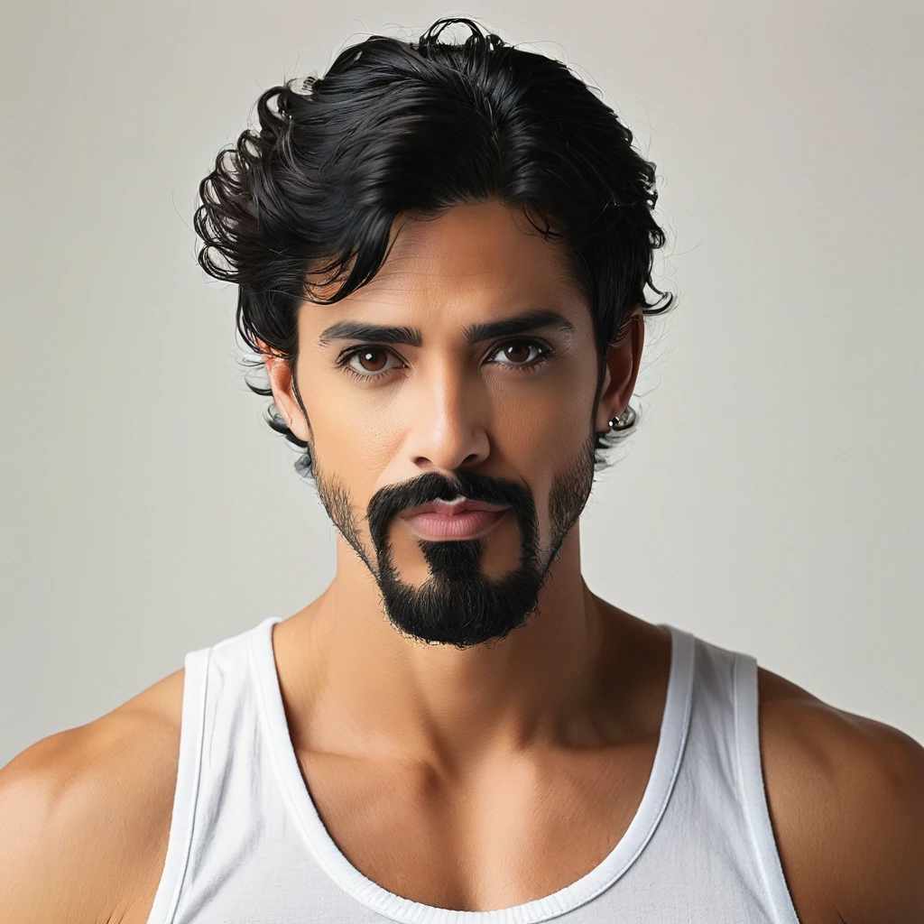 naughty man, 175cm, barba goatee, Bblack hair, dark brown eyes, slightly tan