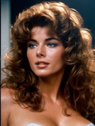 Naked Kelly LeBrock from the movie "Oh Science 1985", 80's, full-length, naked body, vintage, old movie aesthetic, hairstyle from the 80's, Messy bouffant curls, huge dense pubic hair, thick dense 70's bush, grainy photo, naturally wavy hair, blue eyes, High resolution, Masterpiece, best quality, intricate details, very detailed, sharp focus, detailed skin, realistic Hauttextur, texture, Detailed Eyes, Professional, 4k, Charming Smile, shot on Canon, 85mm, shallow depth of field, Kodak Vision Color, Perfectly Seated Body, extremely detailed, Photo_\(ultra\), foto-realistic, realistic, Post-processing, maximum detail, roughness, real life, ultra-realistic, Photorealismus, Photografie, Photografie, 8k, Photografie