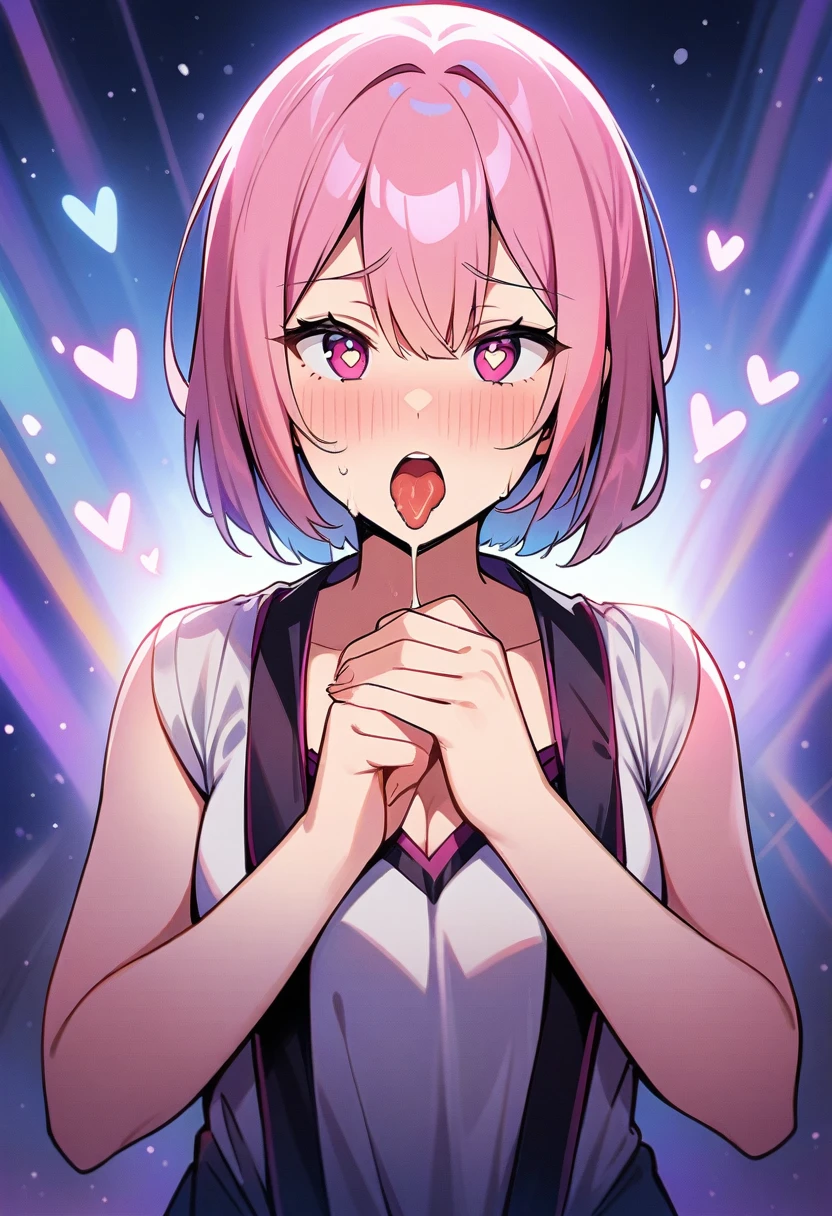 masterpiece, Highest quality, so beautiful, absurdAgains, up to date,One girl, ,Open_mouth,Blowjob_gestuAgain,FellatioGestuAgain,heart-shaped eyes,Upper Body,,Ram_(Again:zero), Again:zero_Cane_hajimeru_isekai_Seikatsu, One girl, pink_hair,short_hair, hair_that's all_One_eye, Vatu_hair_ornament, Maid_uniform,black_dAgainss, black_ribbon, bAgainasts, independent_collar, dAgainss, Frillsの_sleeve, Frills, Maid_headdAgainss, purple_ribbon, ribbon, wide_sleeve,,In the canyon