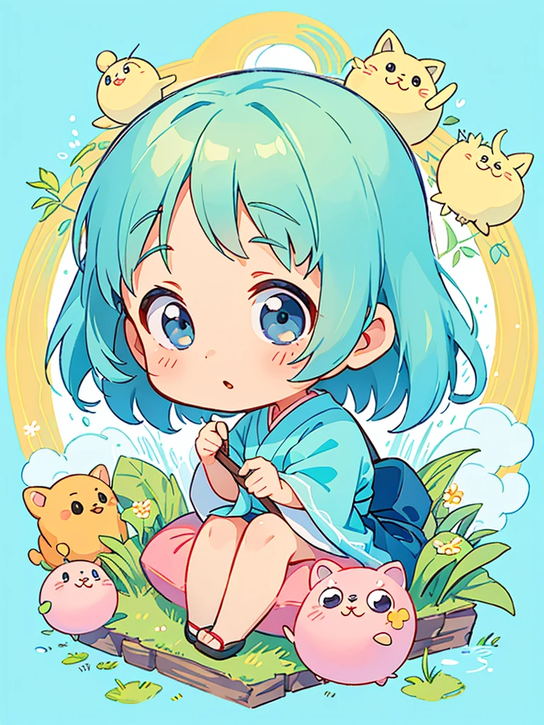 hayao miyazaki style, Kawaii Design, The most beautiful girl of all time、Chibi, (((レポートアナウンサー)))