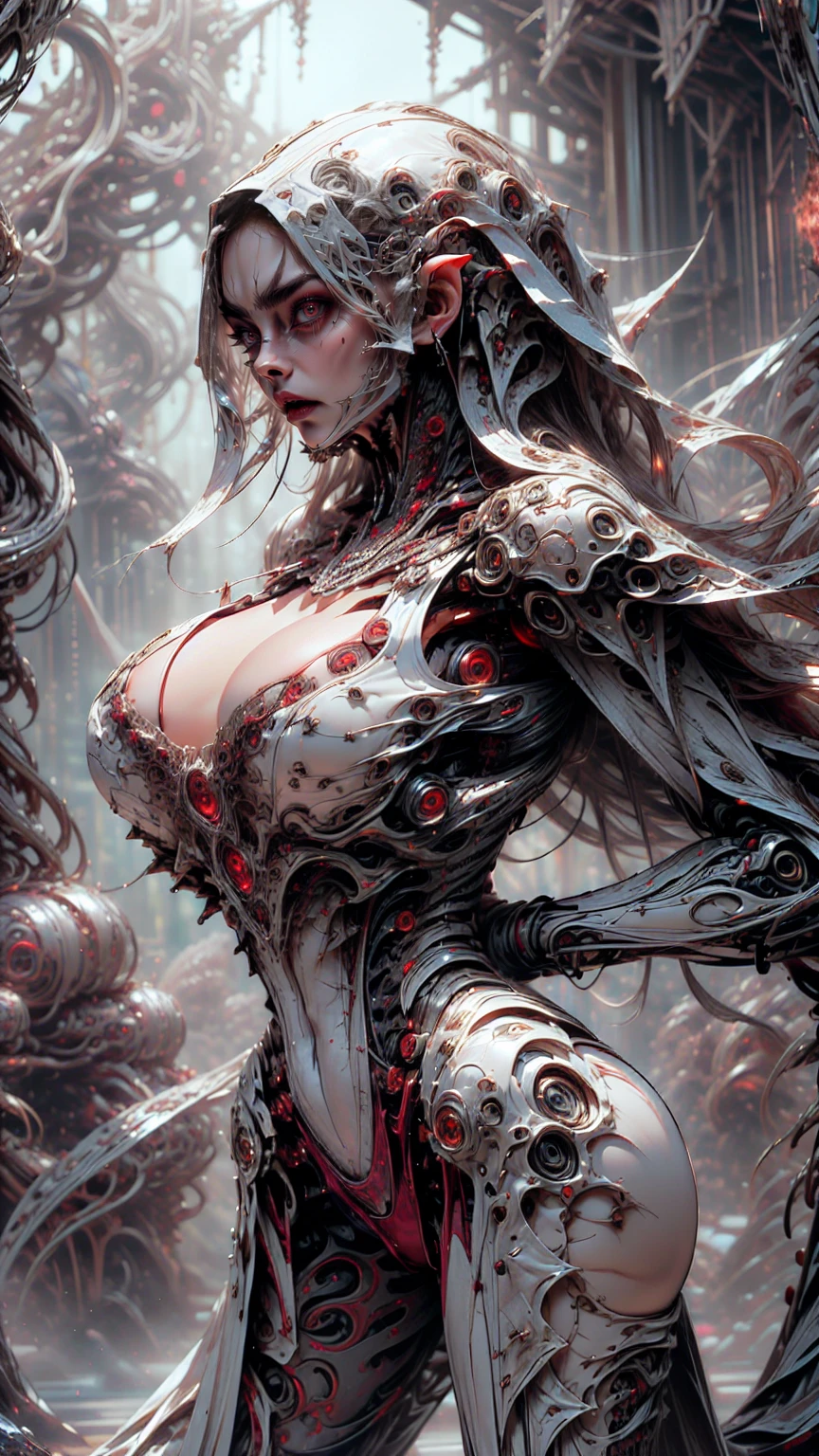 (beautiful girl:1.25), (megan fox:1.25), (young bodybuilder girl wearing cybernetic muscle suit:1.25), (medusa head with tentacles:1.25), carnage muscular physique, seductive face, mouth wide open carnage style, long red hair, perfect muscular body, super skinny legs, sissy, femboy, (carnage style physique), (large fake breasts:1.45)