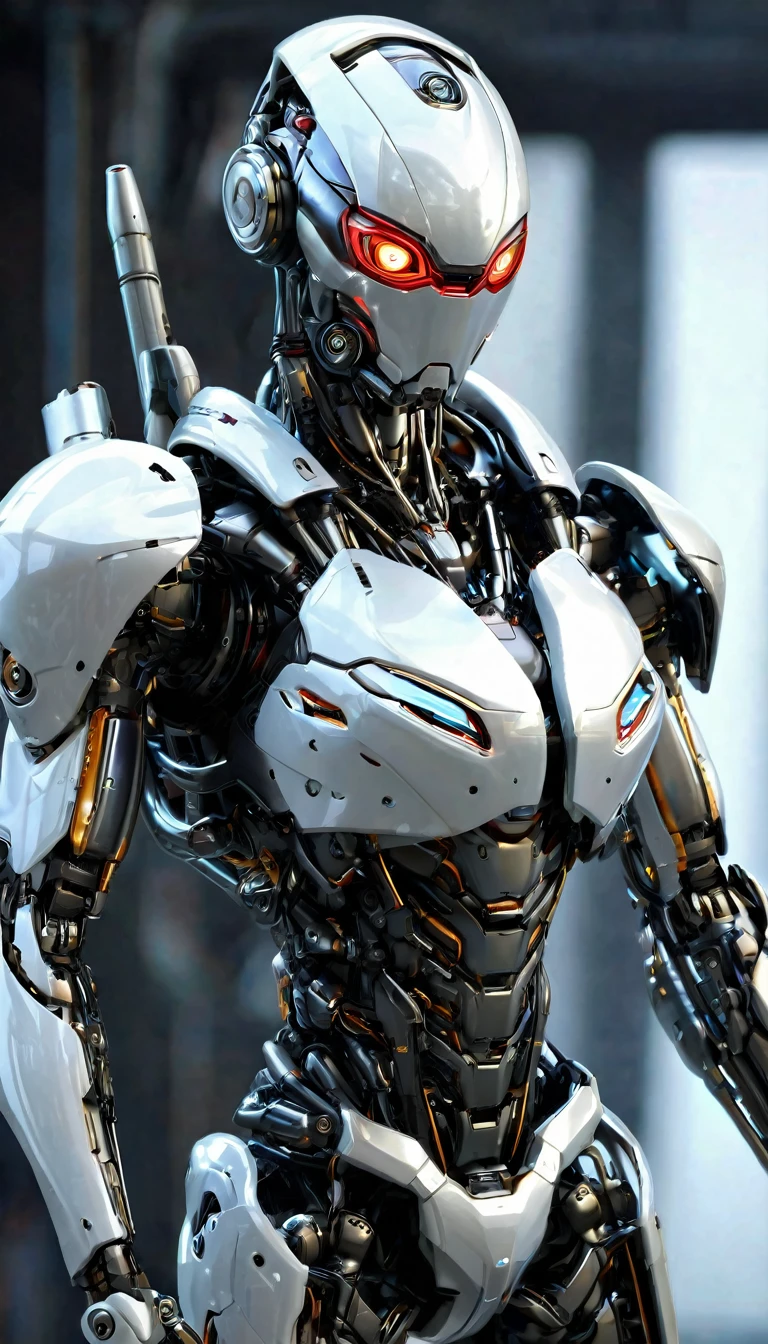 combatant, half human, half machine, Highest quality