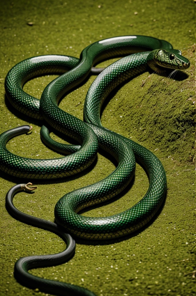 Rat snake in green scenario 
