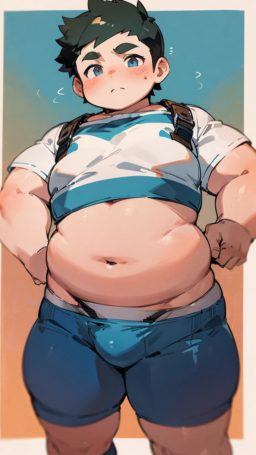 ((androgynous)), beautiful, (very short hair), (pudgy face), (thick),(cute), ((boyish)), (chubby), belly, muscular, (beefy), (jockstrap), (cool), (sexy)