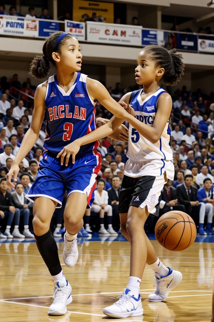 Basketball match between children