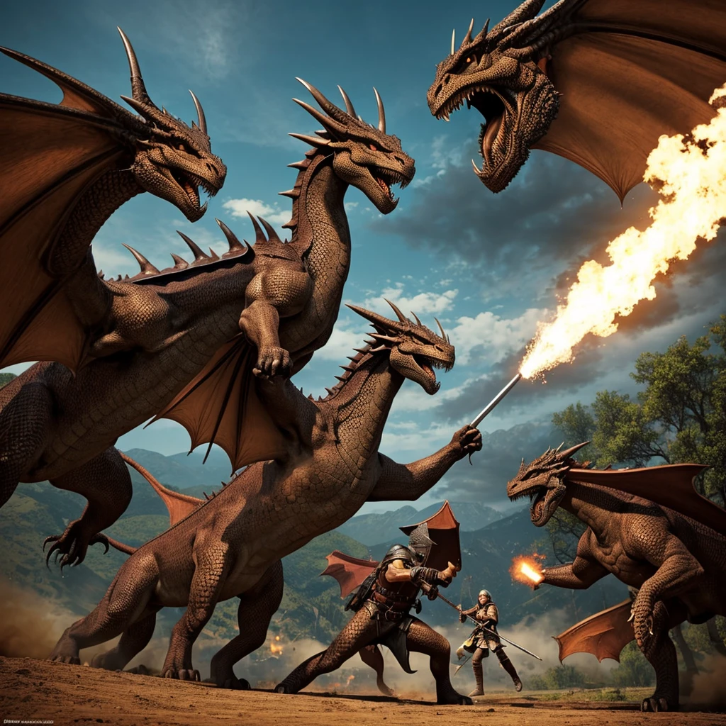 Me and my friends in a battle against a dragon 