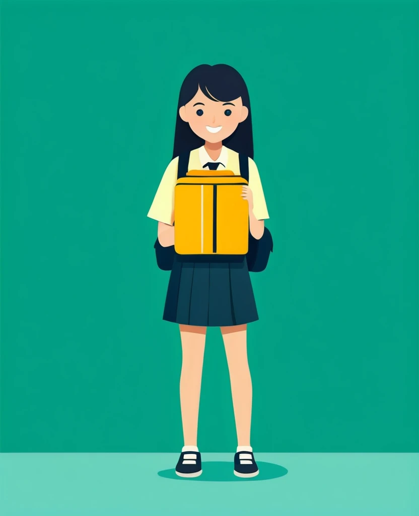 Student back to school illustration simple flat design