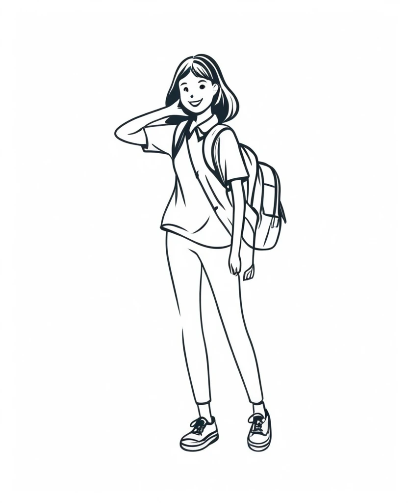 Student back to school illustration simple