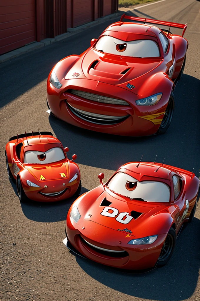 Make an image of lightning McQueen from cars as a kid