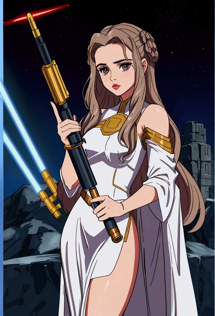[Padme Amidala] Wearing an erotic dress and Holding a Missile Launcher