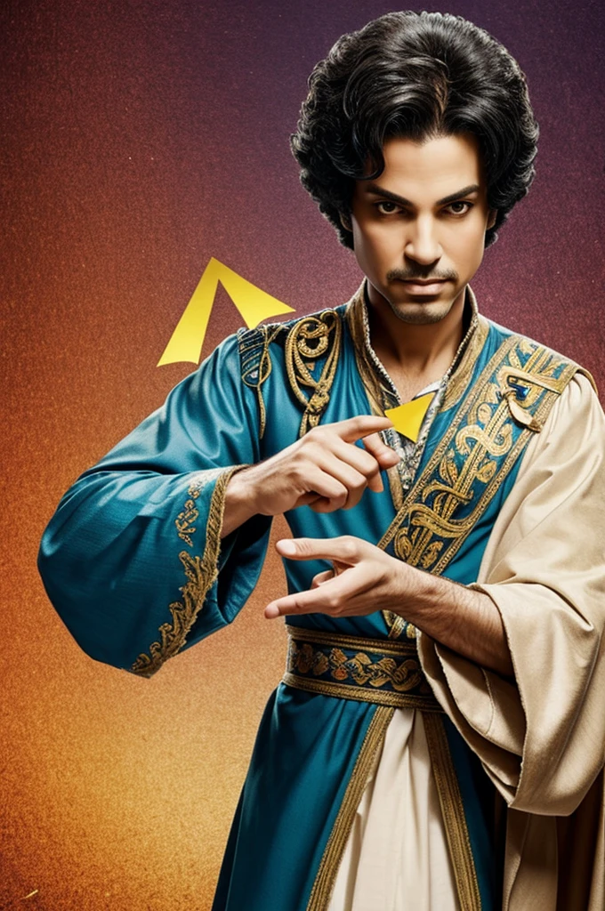 Prince throw arrow towards old woman