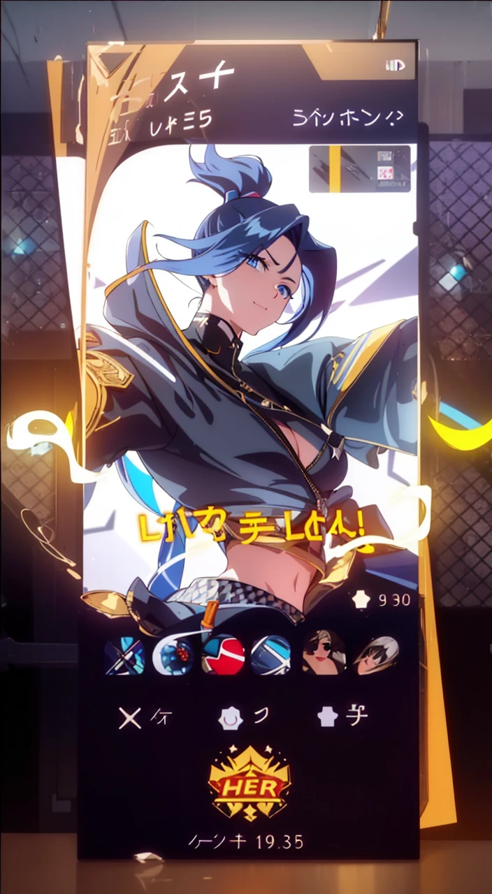 (best quality:1.5, highres, UHD, 4K, detailed lighting, shaders), black hair, ponytail, hair covering one eye, cool woman, cool girl, sharp eyes, blue eyes, beautiful, indoors background, white hoodie, (pov, close shot), look at viewer, narrow eyes, teen girl, small breasts, front view, Happiest expression