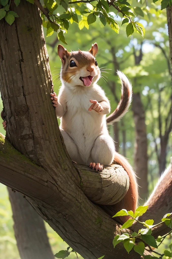 squirrel nibbles a nut
