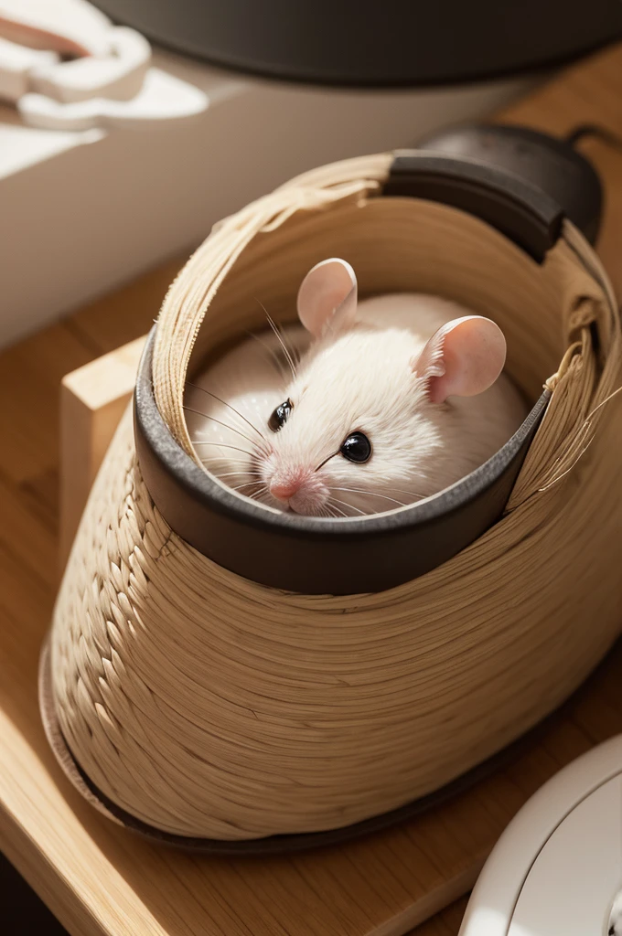 Mouse making rice