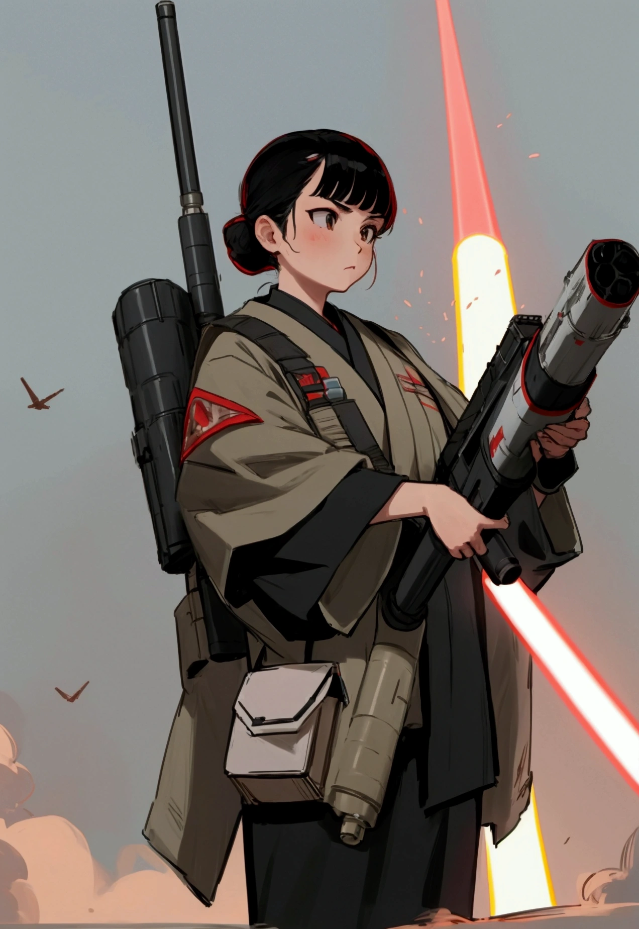 [Senator Chuchi from Star Wars] Holding a Missile Launcher