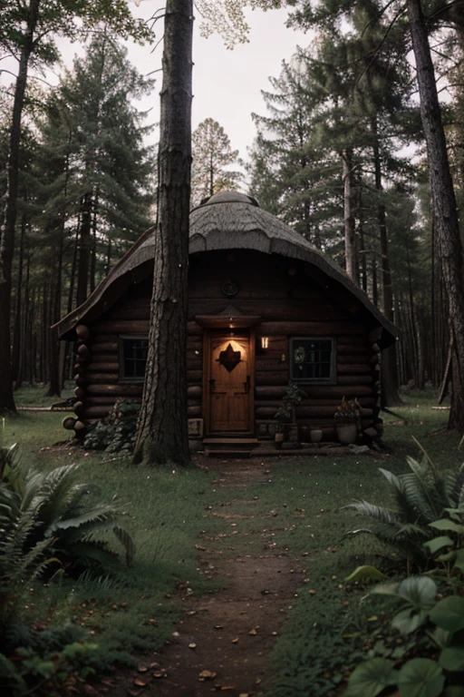 dark witch hut in the forest
