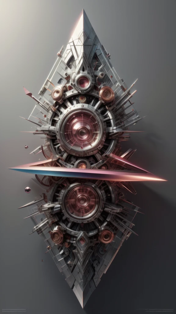 an abstract composition of shapes and colors that suggests something familiar, but at the same time enigmatic
