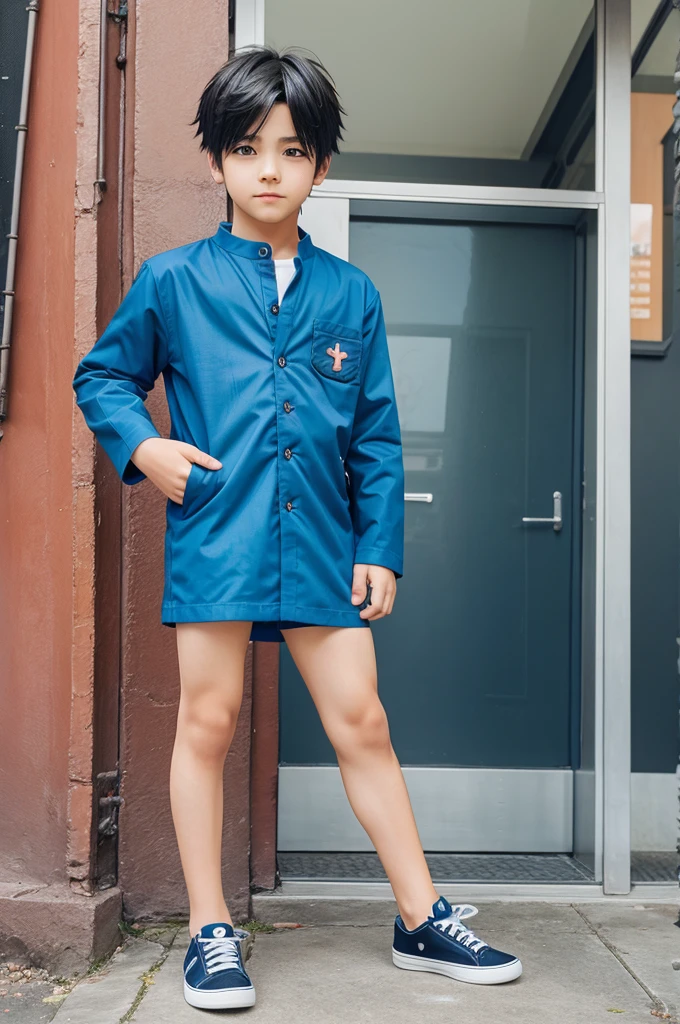 Create a boy image his face look like anime character full body