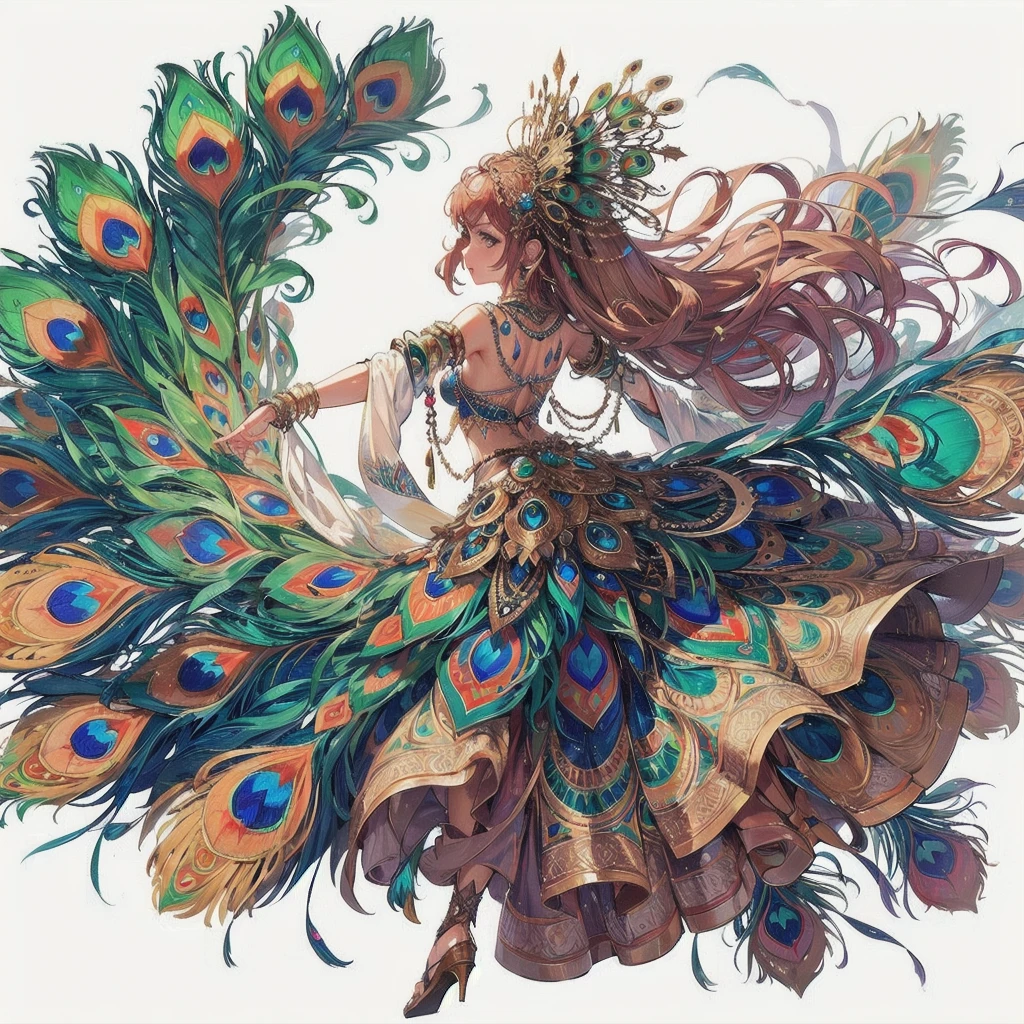 masterpiece, (textured skin), best quality, gorgeous beautiful girl, (a female
peacock wing),Samba dance,detailed clothes,large breasts,narrow waist,, (beautiful face), cinematic lighting, (fantasy anime art ),