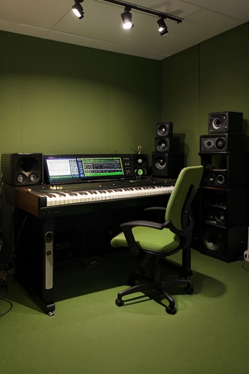 Green coloured Music studio