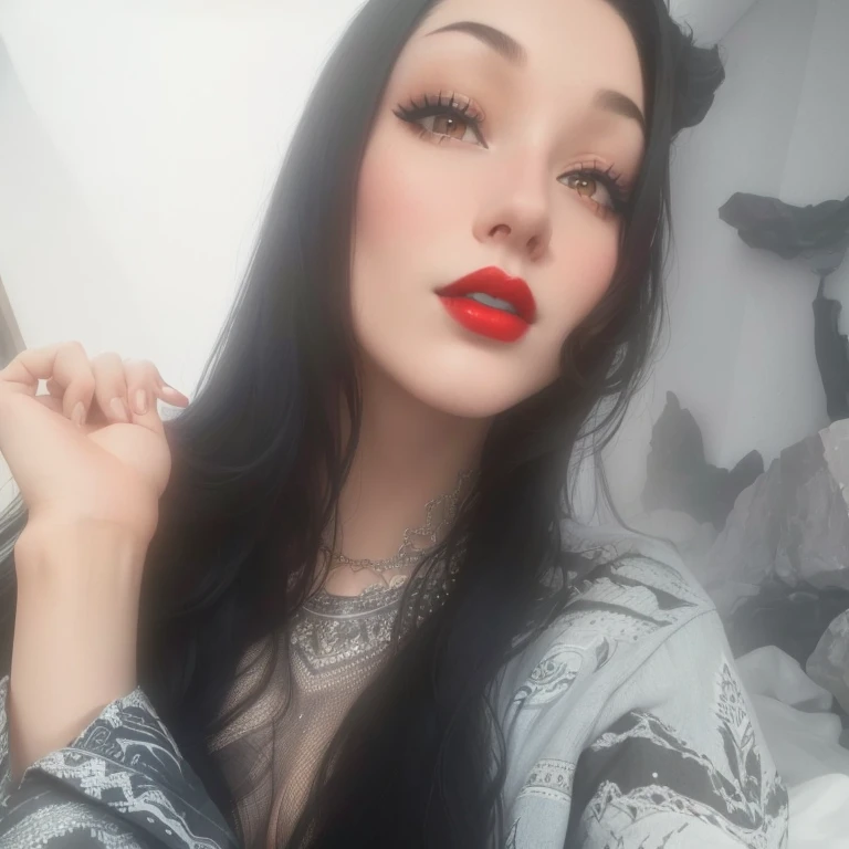 there is a woman with long black hair and a red lipstick, angiewolf, profile image, 18 years old, ayahausca, red lips, thick red lips, angelawhite, 2 2 years old, 1 6 years old, 2 3 years old, malika favre, adriana dxim, 3 0 years old woman