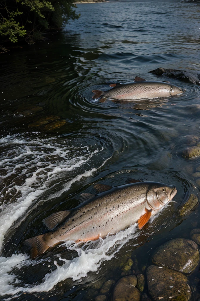 Salmon in the river