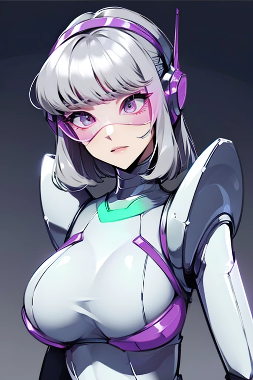 empty eyes,robotized woman,robot transformation ,big bust,Robot Joint