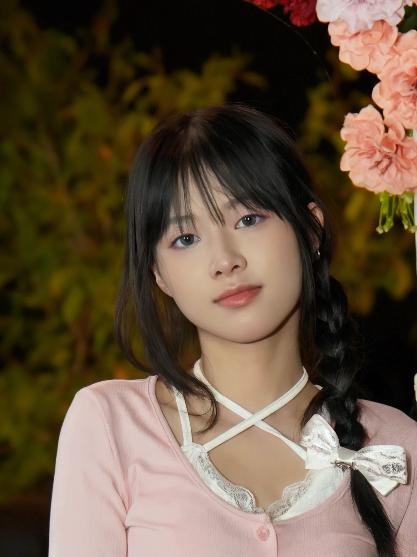 16K, HDR, RTX, raytracing, natural lighting, absurdres, best qaulity masterpiece, perfect anatomy highly detailed face, detailed eyes, 1girl, solo, wearing a business suit, shirt, top button open, beautiful hair, extreme beautiful, edgy, cool, evil aura, windy, glowing eyes, serious expressions, dystopian city, futuristic, detailed background, award winning, neon lights, trending on art station