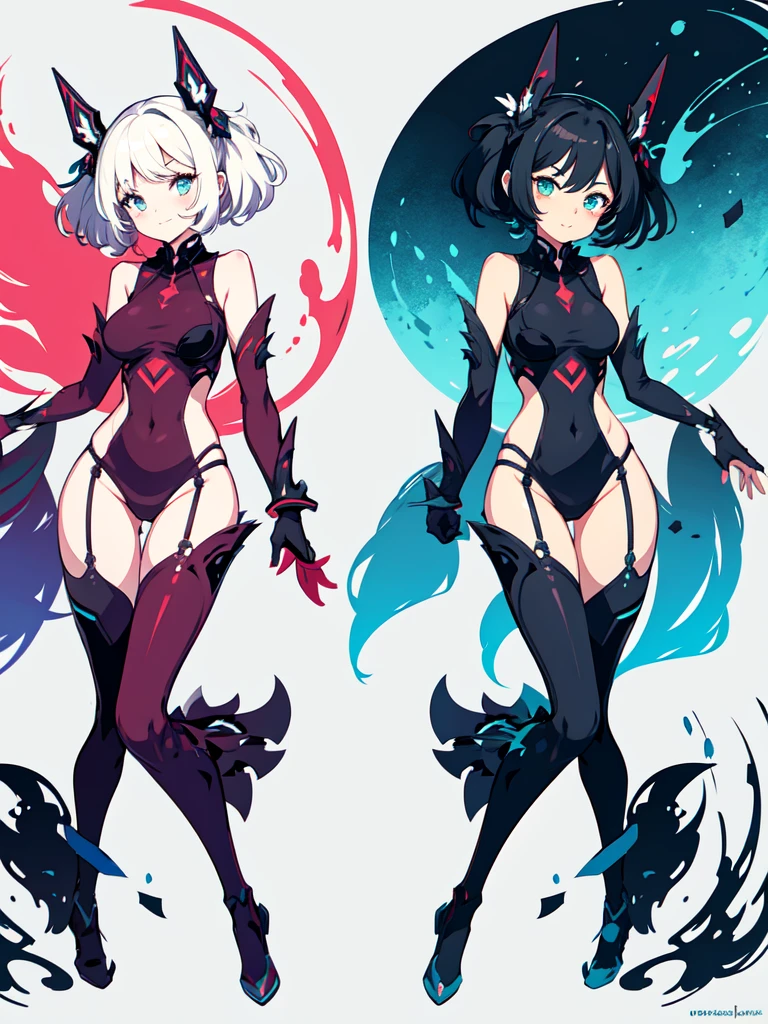 sketch (Character design sheet, same characters, whole body, Three-View, front, ~ ~ ~ ~ side, return),(Very bright:1.1), White Background, [1 Girl:7], (Tilt your head:1.2), ([sketch|watercolor \(Moderate\)]:1.15),Chaotic Abstract Background, Vector Trace, Gradient Blending, Bright colors, that&#39;wonderful, Very detailed, Complex, (Very low contrast:1.4）,whole body, Artistic elements add depth to the work. The overall atmosphere is creepy and nightmarish...., With a unique artistic touch. This movie is、The dark and crazy world of horror movies depicted in HD., Evoke visual stimuli and aesthetic sense, that will terrify and excite the audience....,watercolor画, （Lightless, Eyes without highlights, evil eye, An ugly person with white eyes, that&#39;Red eyeliner）,whole body絵, Wearing a maid outfit,  Full bangs,(Full bangs, Straight bangs, The bangs are aligned diagonally), （Gradient braided hair, (Light purple hair), (Ink blotches:1.1), (pale:1.2),(Light purple:1.2),(Light green:1.2)）　and full body and  watercolor画, （Lightless, Eyes without highlights, Evil Eye, A bad looking person with white eyes, It&#39;s a red eyeliner）,whole body絵, Wearing a maid outfitいる and （Mature face,tall, Wearing black tights,Green Eyes, The skin is hidden　and maid,