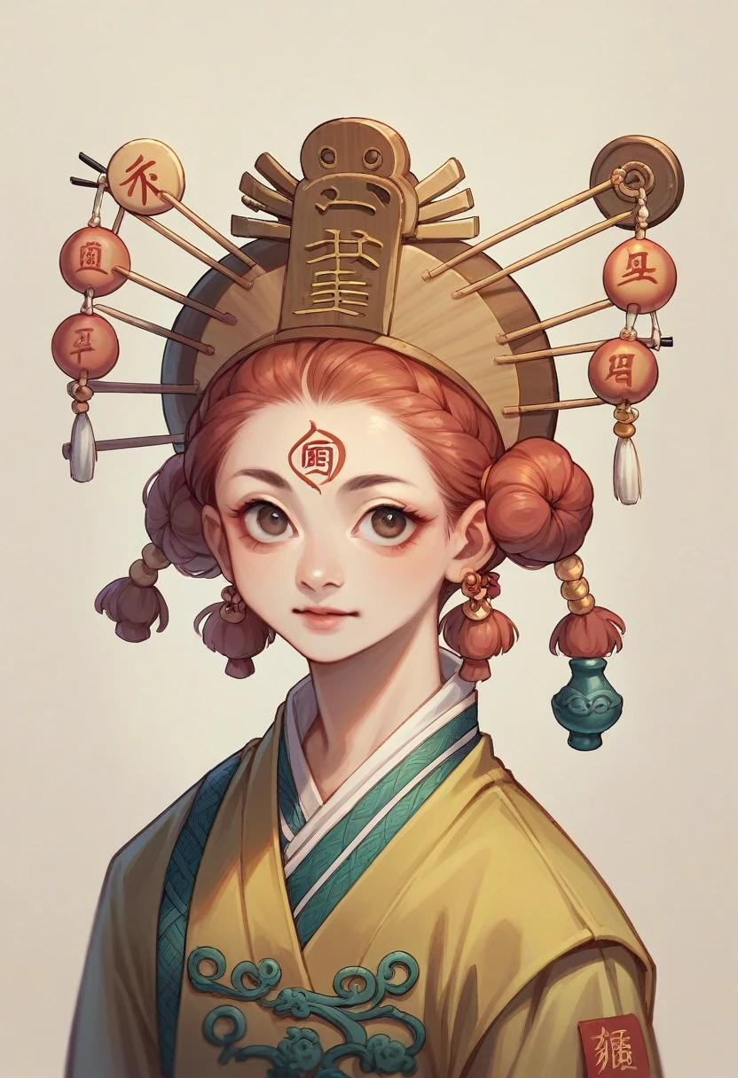 Ancient china, doing acupuncture, semi realistic portrait, chinese drama