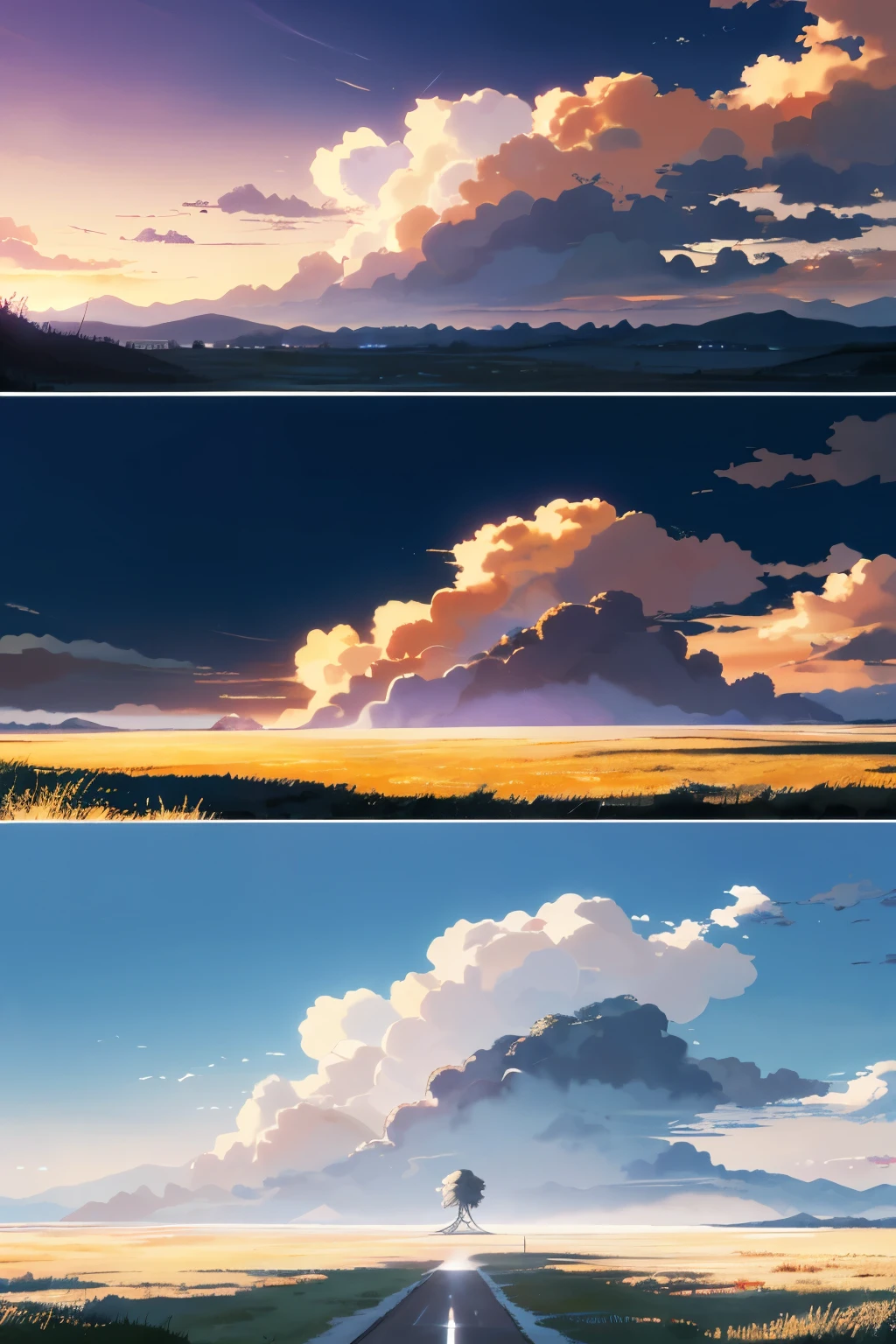 The anime landscape presents a breathtaking scene of a pearl-super Polar white color hyper car prototype, elegantly nestled in a vast field of towering grass. As the day softly surrenders to the night, a mesmerizing sunset paints the sky with hues of orange and pink. The hypercar's sleek design perfectly harmonizes with the tranquility of the landscape, creating a beautiful anime scene that is both soothing and visually captivating. This artistic anime background would make an excellent addition as a beautiful anime peace scene, an amazing wallpaper or an anime art wallpaper in 8K resolution. The hypercar's details are so vivid and photorealistic that it
